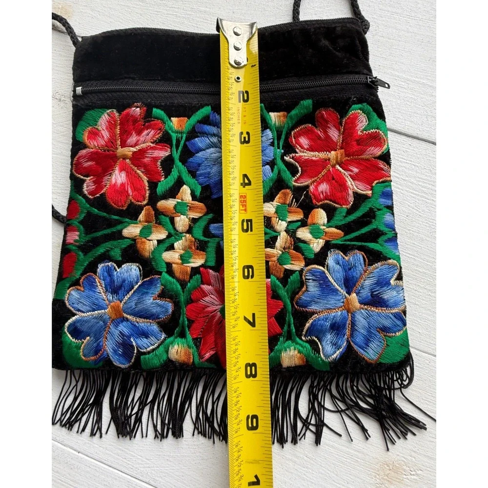 Lot of 3 Mexican Style Embroidered Bags Wristlets Crossbody Boho